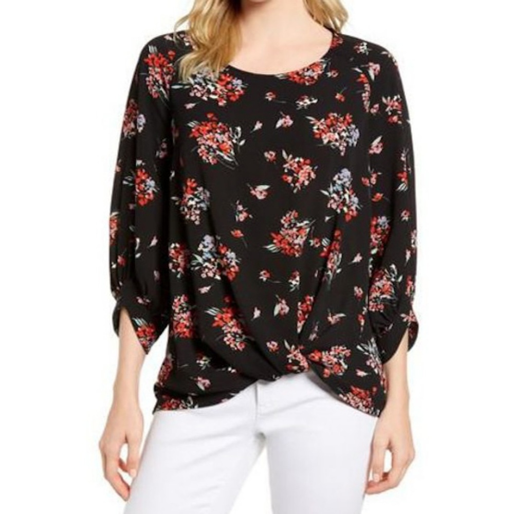Gibson Black Floral Top